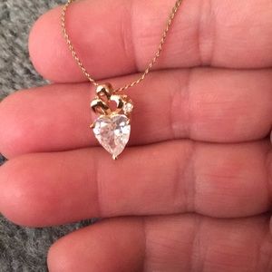 Park Lane Gold tone Crystal Heart necklace